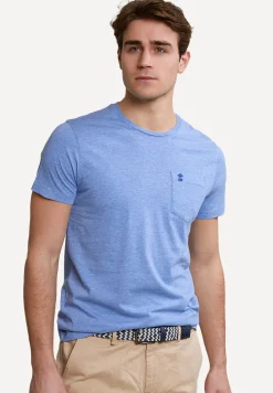 Online River Woods Custom fit pima katoen T-shirt borstzak lt hamptons blue mix -