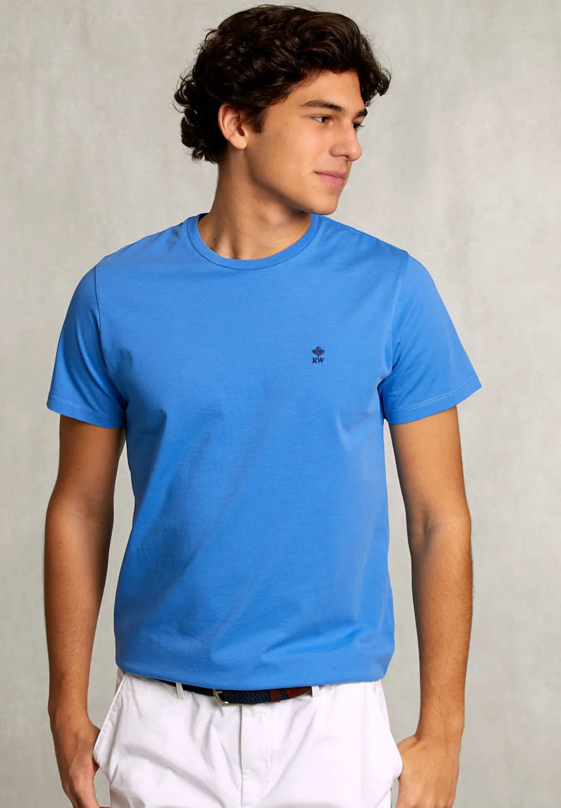 Online River Woods Custom fit pima katoen T-shirt ocean -