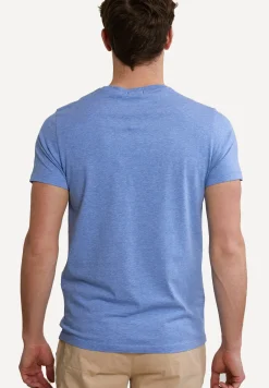 Online River Woods Custom fit pima katoen T-shirt borstzak lt hamptons blue mix -
