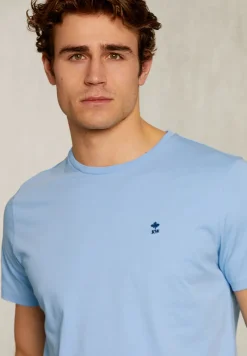 Best River Woods Custom fit pima katoen T-shirt bay blue -