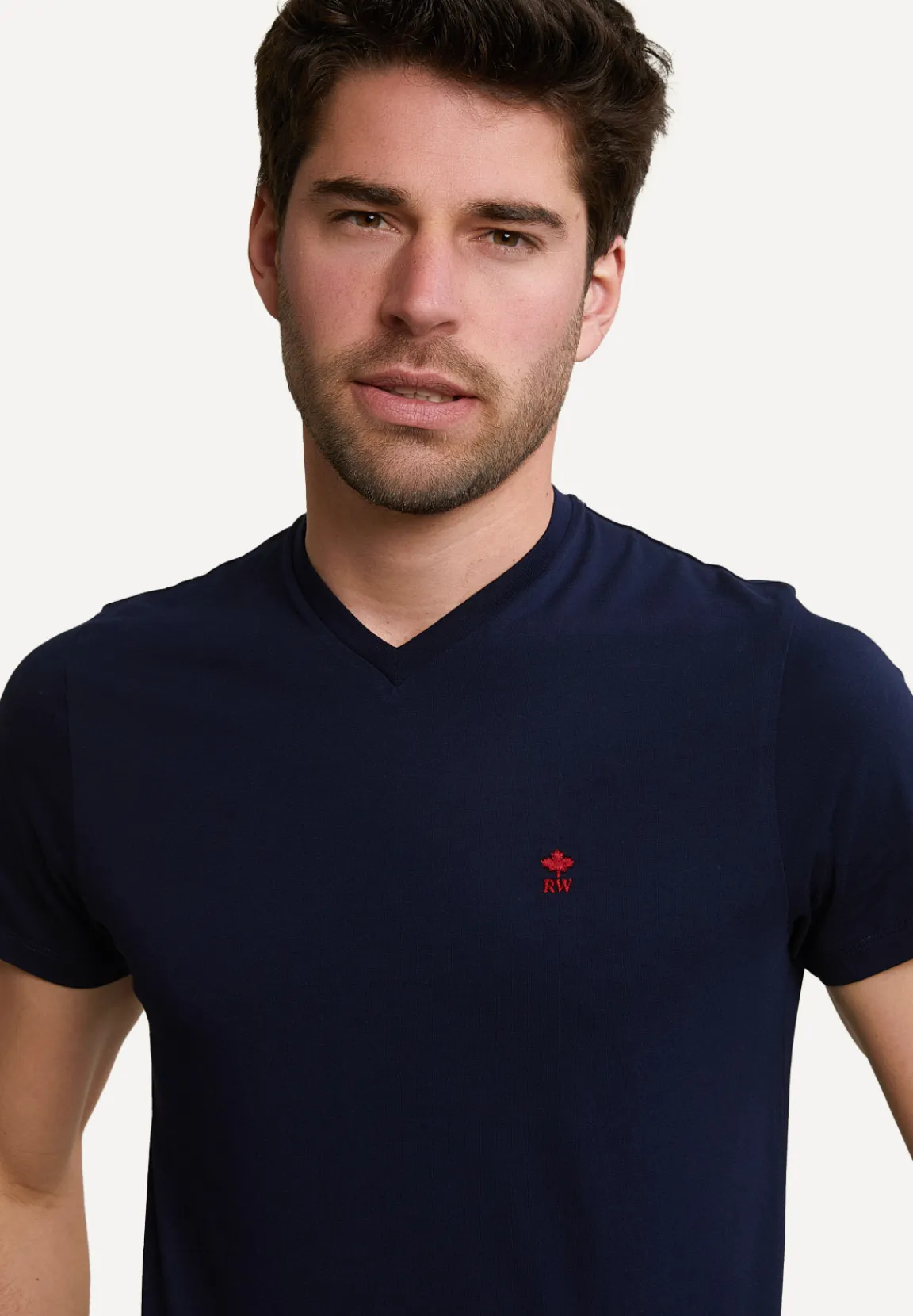 Online River Woods Custom fit pima katoen T-shirt borstzak wit -