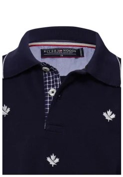 Fashion River Woods Custom fit polo in katoen in blauw -