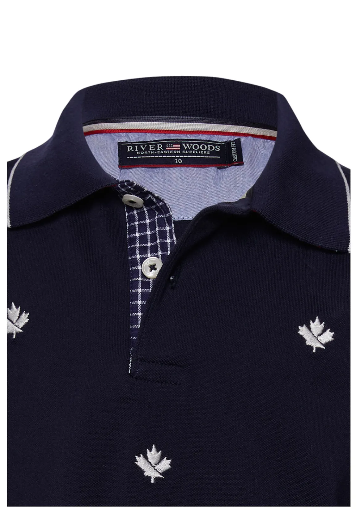 Fashion River Woods Custom fit polo in katoen in blauw -