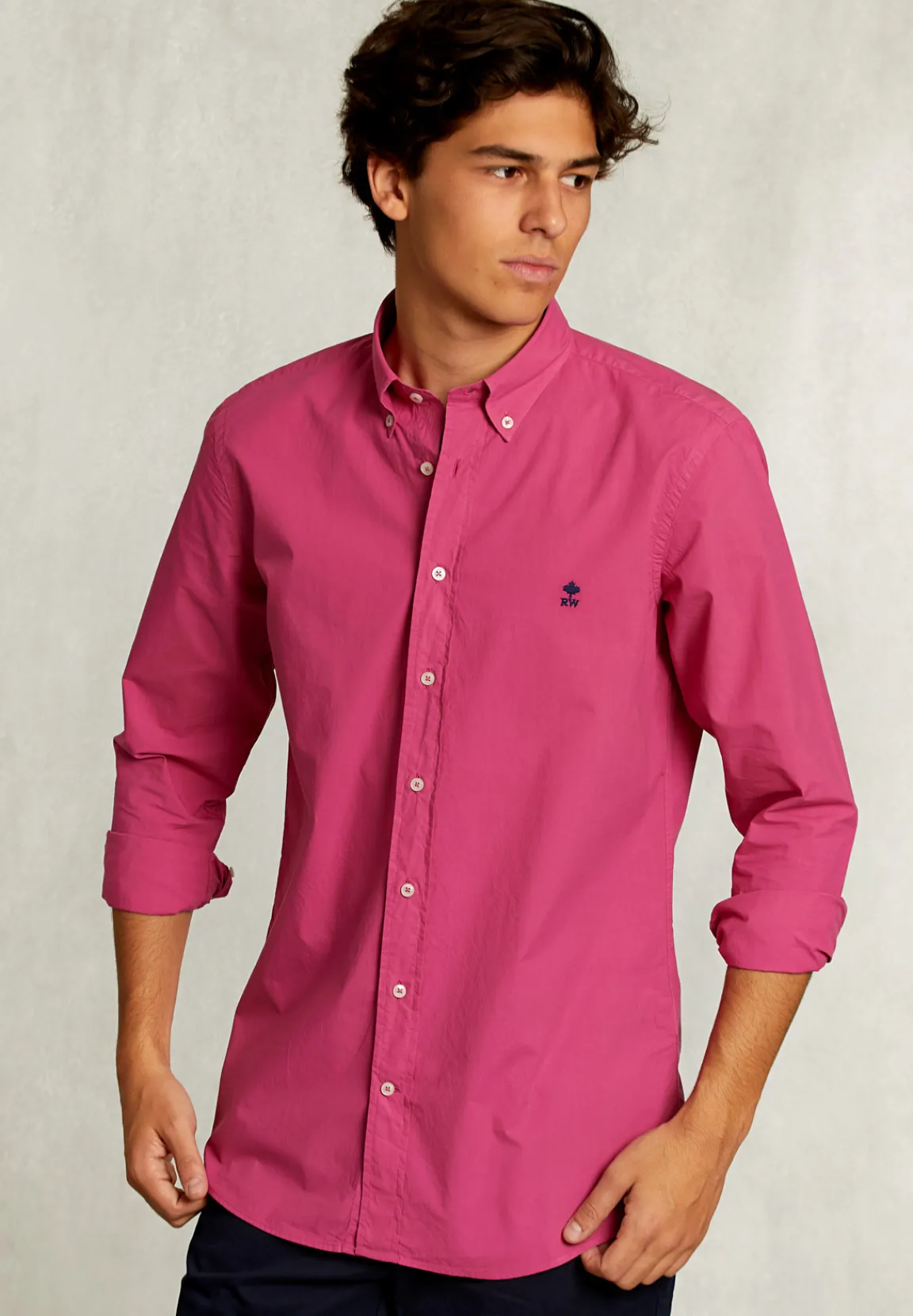 Clearance River Woods Custom fit popeline hemd amaranth -