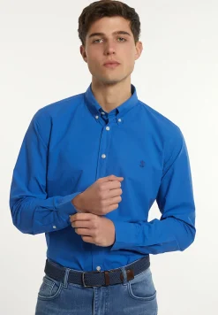 Online River Woods Custom fit popeline hemd evening blue -