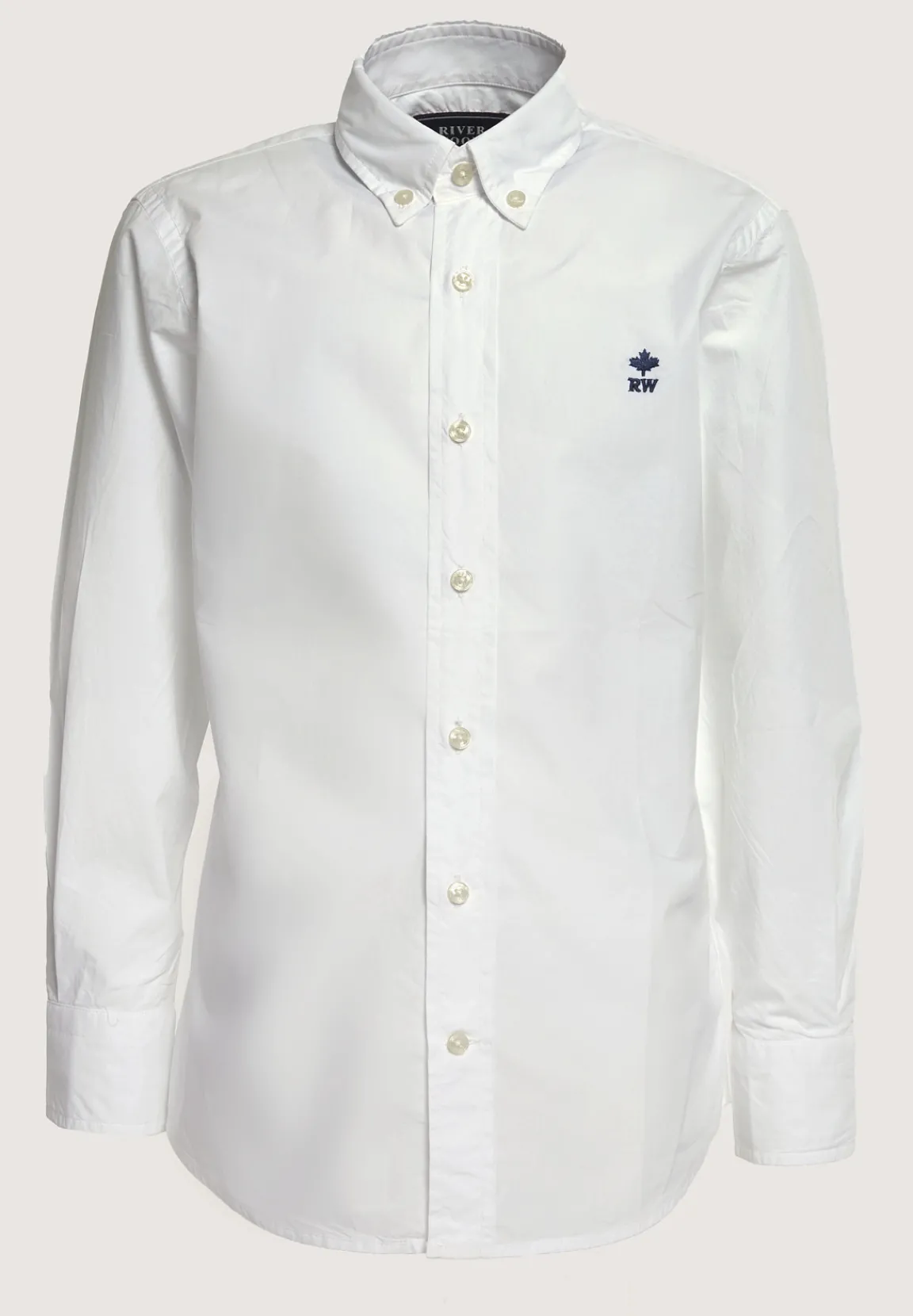 Outlet River Woods Custom fit popeline hemd wit -