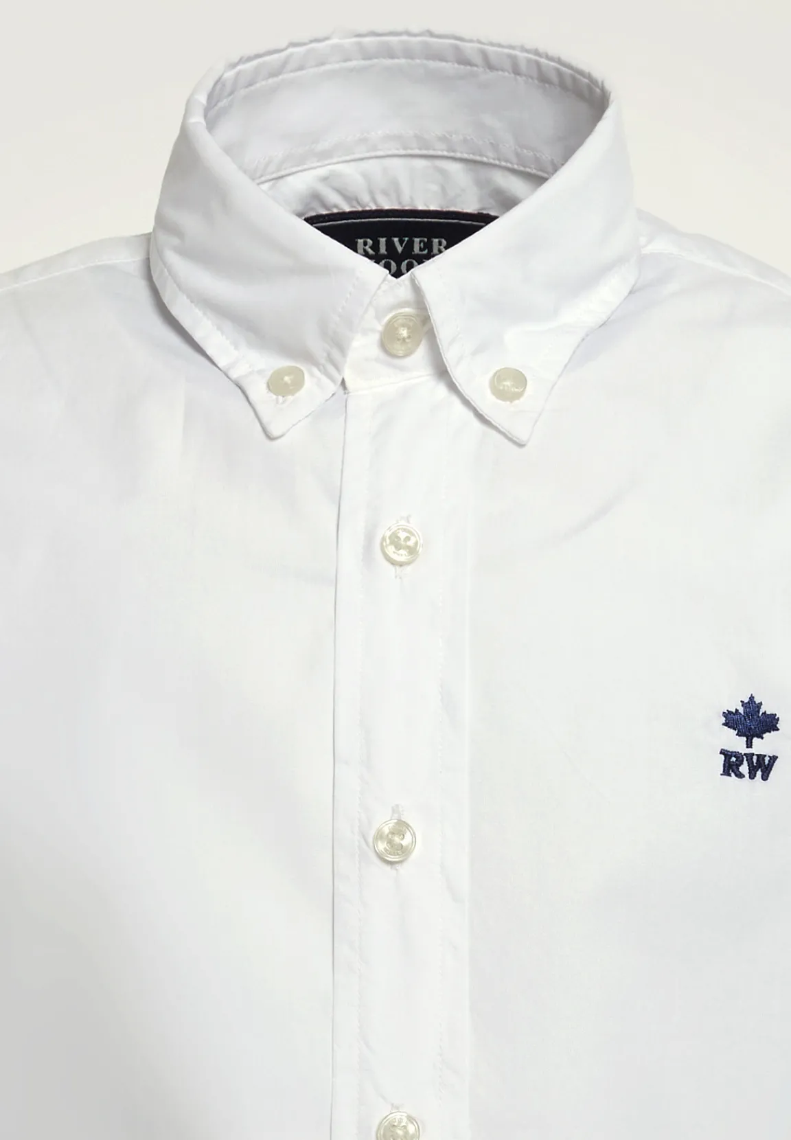Outlet River Woods Custom fit popeline hemd wit -