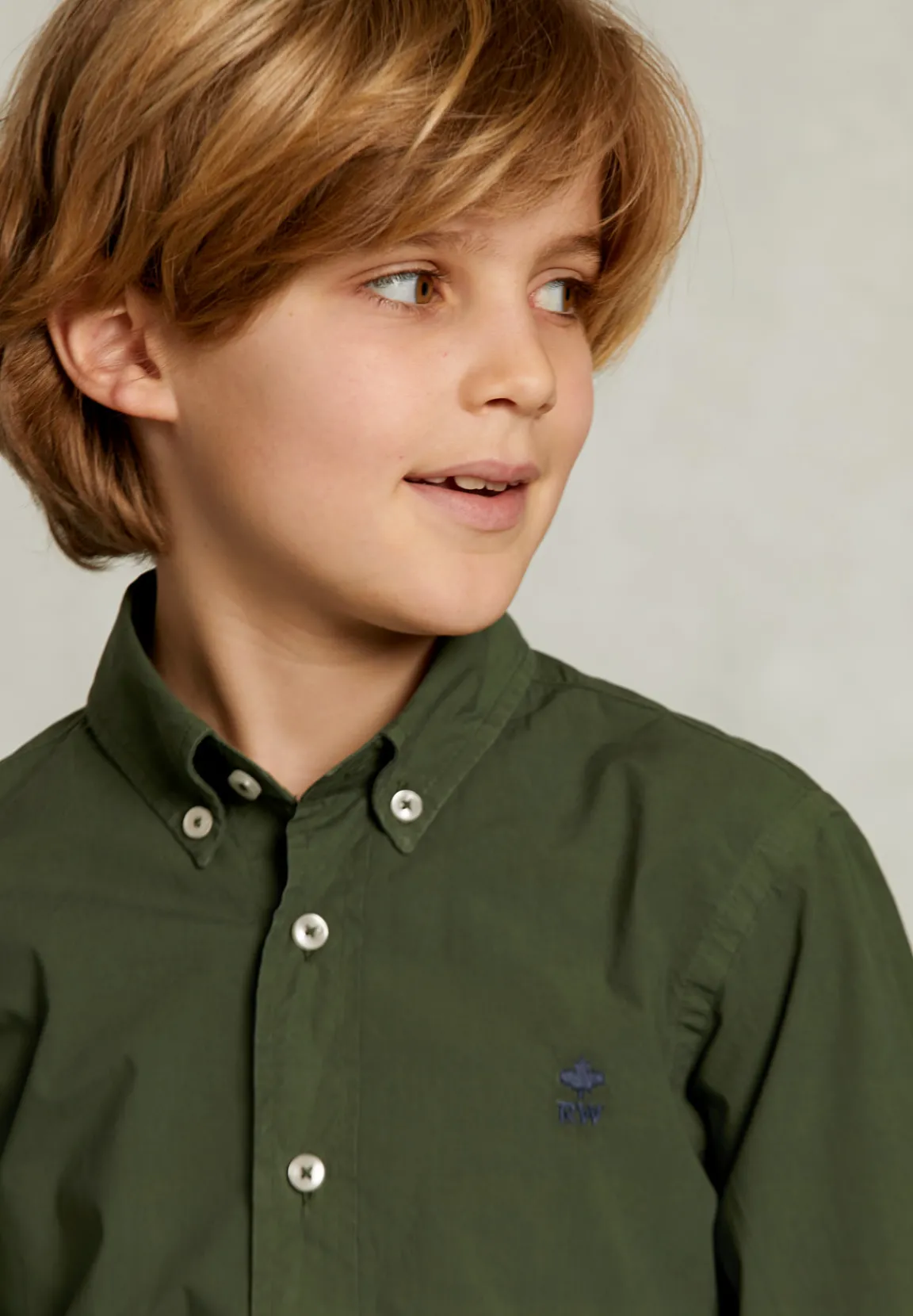 Clearance River Woods Custom fit popeline hemd tea -
