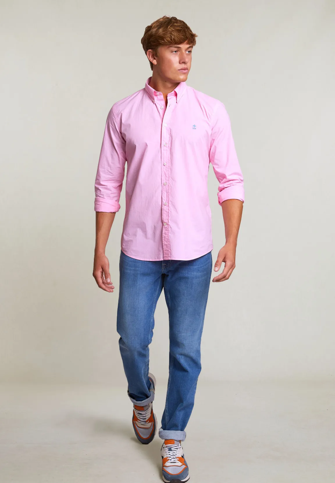 Hot River Woods Custom fit popeline hemd flamingo -