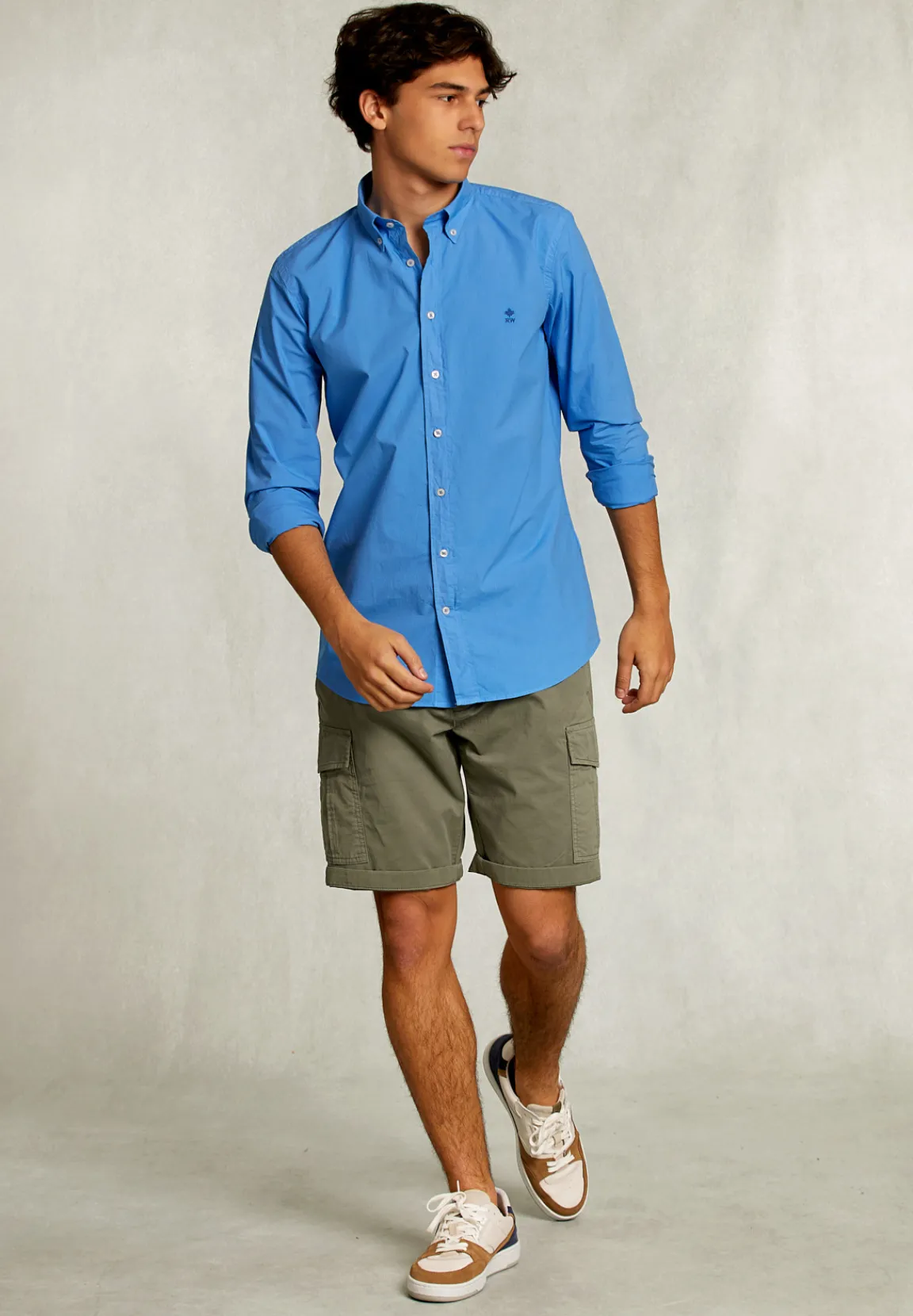 Outlet River Woods Custom fit popeline hemd azure -