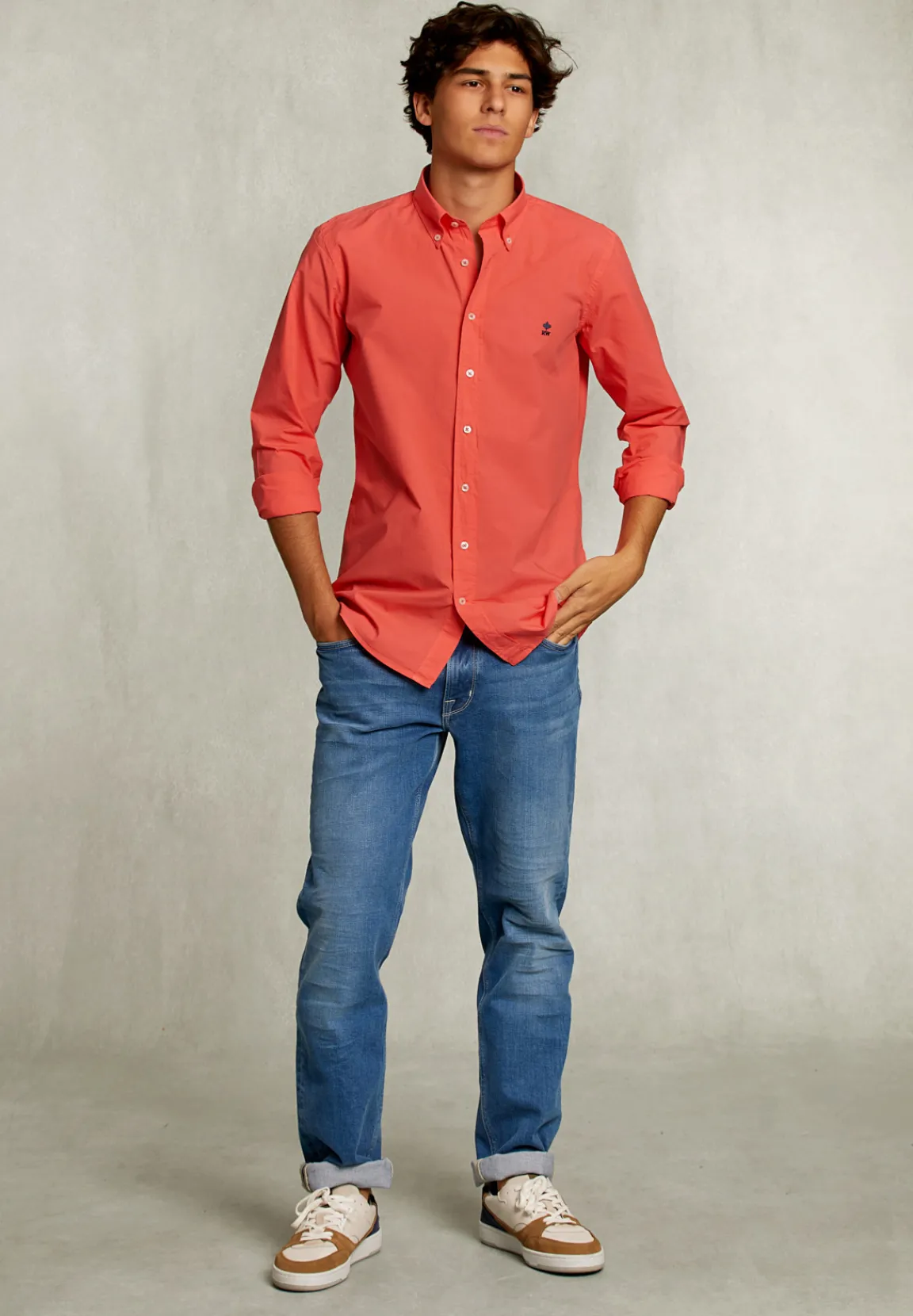 Clearance River Woods Custom fit popeline hemd roze -