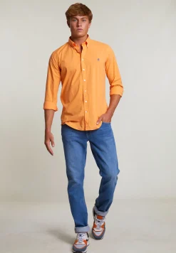 Clearance River Woods Custom fit popeline hemd peach -