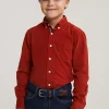 Sale River Woods Custom fit ribfluwelen hemd sunset -