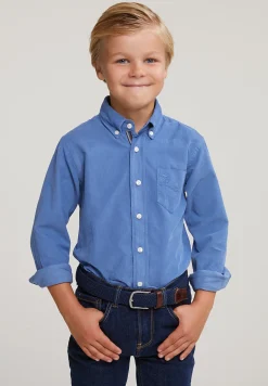 Outlet River Woods Custom fit ribfluwelen hemd denim -