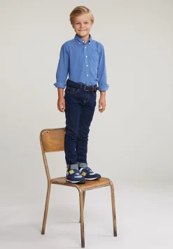 Outlet River Woods Custom fit ribfluwelen hemd denim -