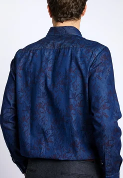 Outlet River Woods Custom fit Rivierahemd in blauw -