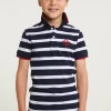 Outlet River Woods Custom fit sportieve gestreepte polo navy -