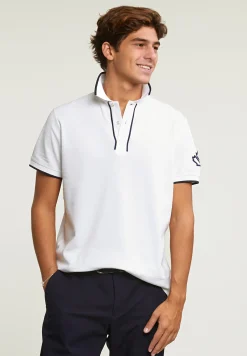 Sale River Woods Custom fit sportieve stretch polo écru -