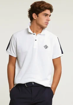 New River Woods Custom fit sportieve stretch polo écru -