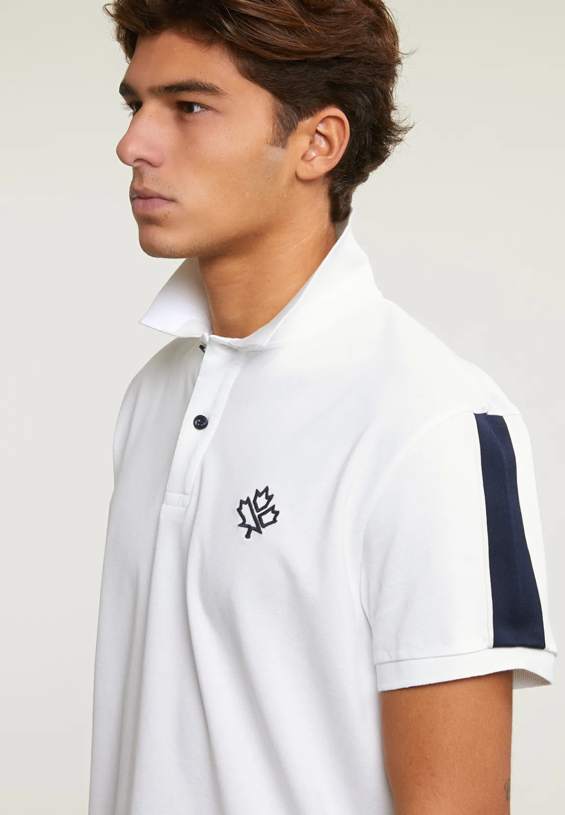 New River Woods Custom fit sportieve stretch polo écru -