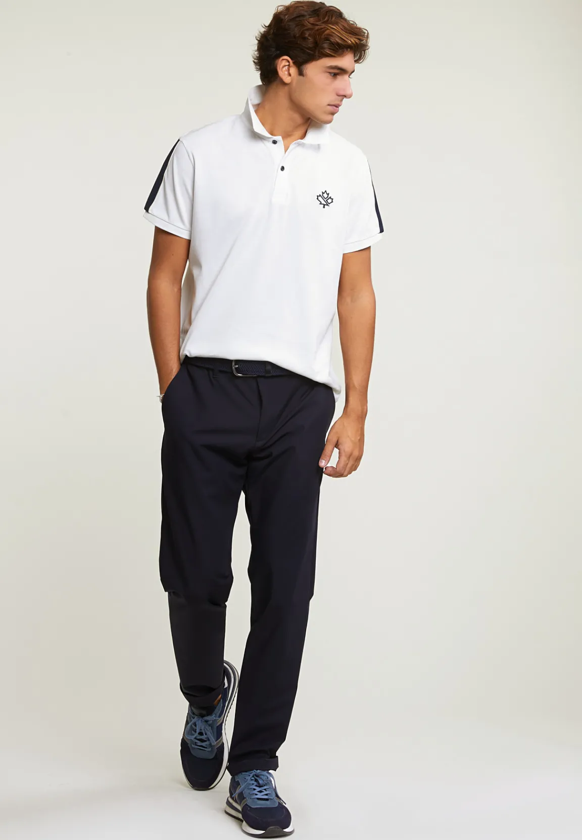 New River Woods Custom fit sportieve stretch polo écru -