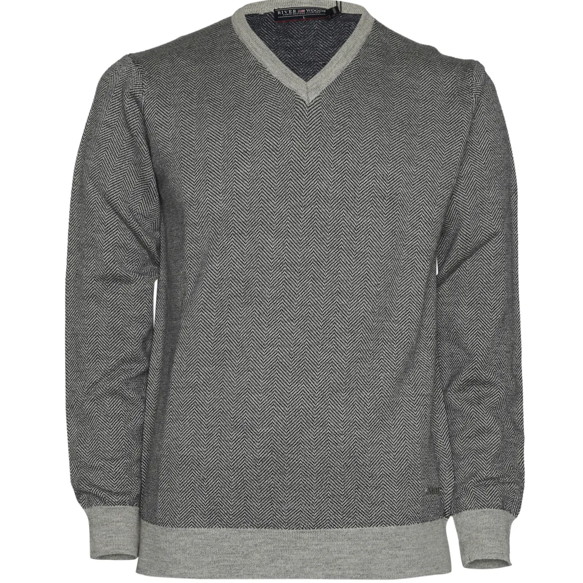 Sale River Woods Custom fit trui in merinowol in grijs -