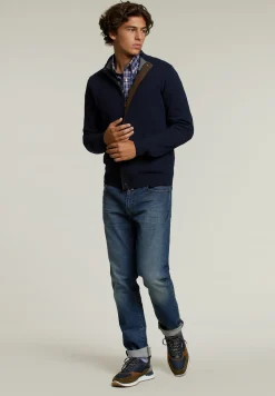 Discount River Woods Custom fit trui opstaande kraag navy -