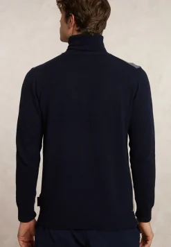 Online River Woods Custom fit wol-kasjmier argyle rolkraagtrui navy -