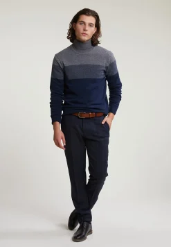 New River Woods Custom fit wol-kasjmier rolkraag trui oxford mix -
