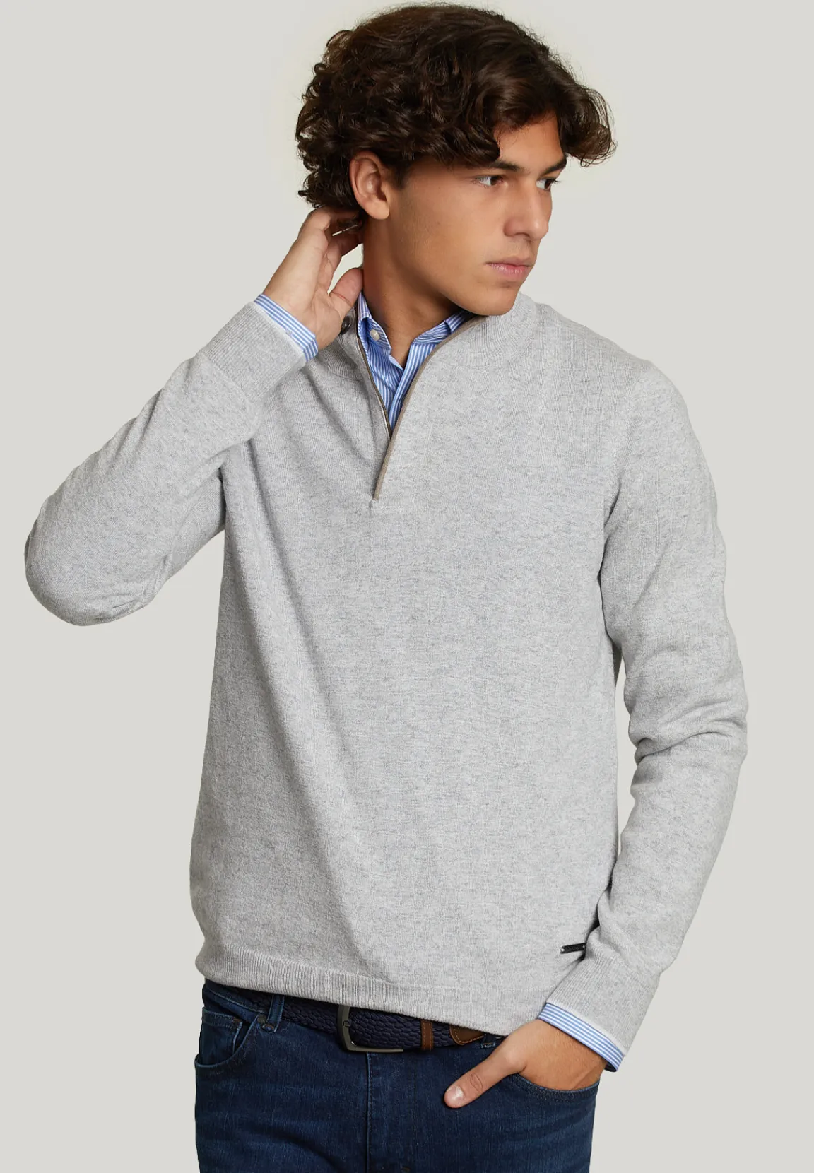 Discount River Woods Custom fit wol-kasjmier trui pinguin mix -