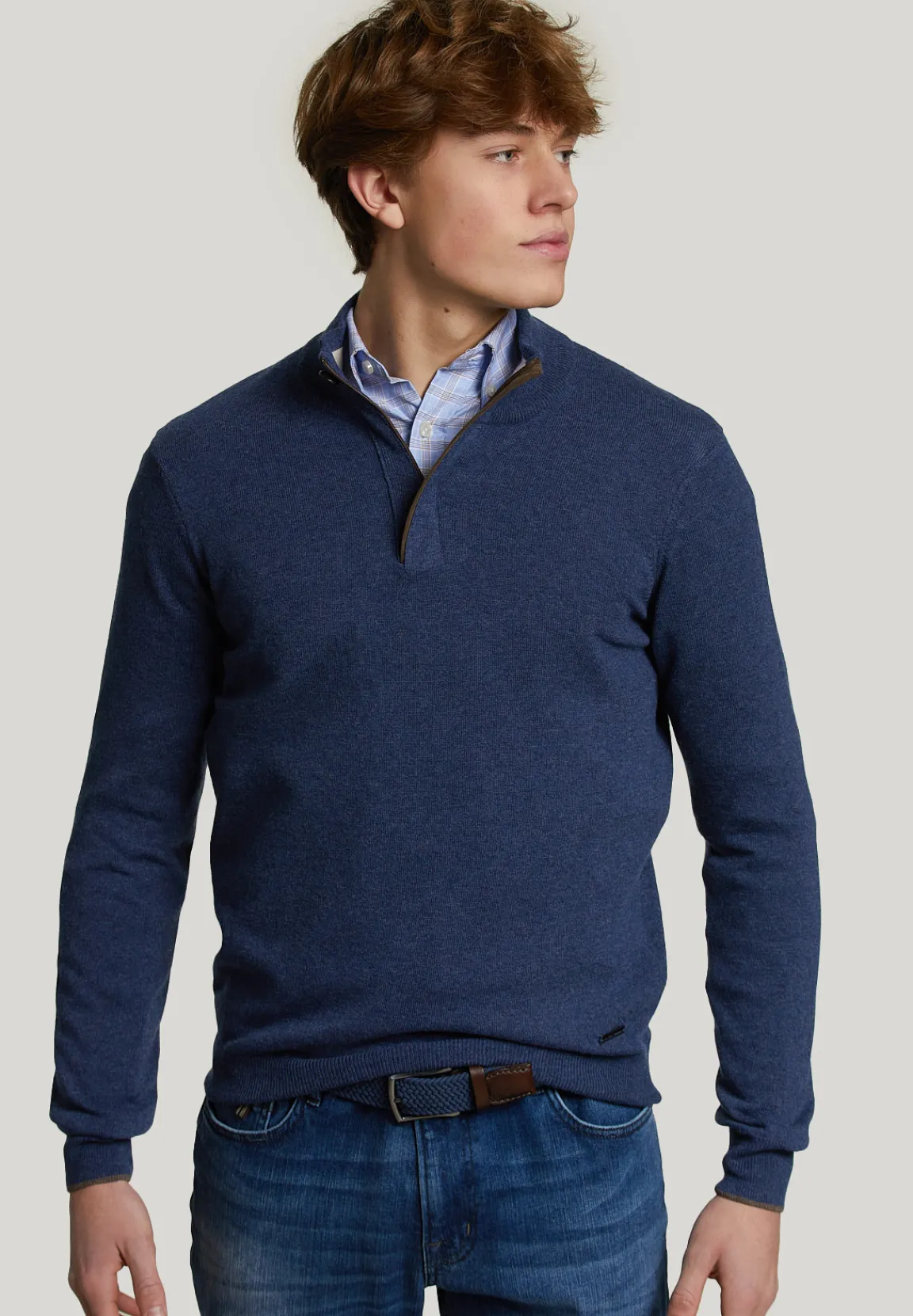 Online River Woods Custom fit wol-kasjmier trui dk denim mix -