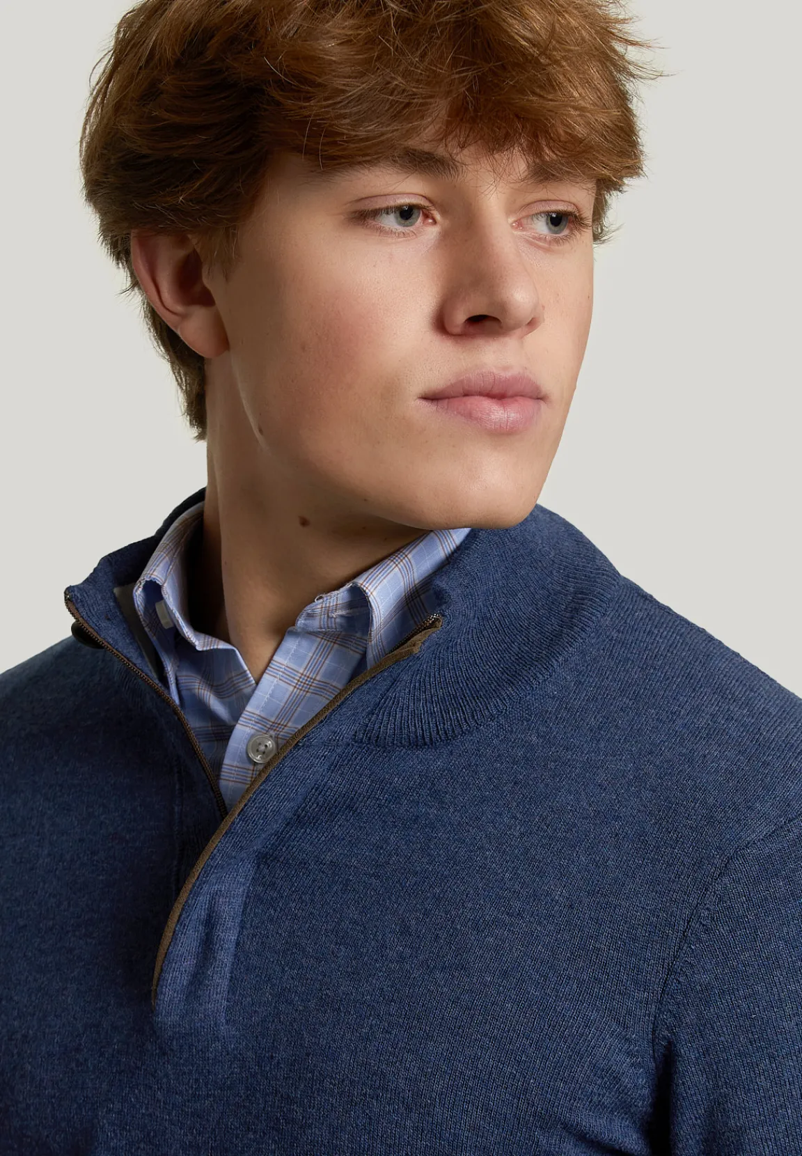 Online River Woods Custom fit wol-kasjmier trui dk denim mix -