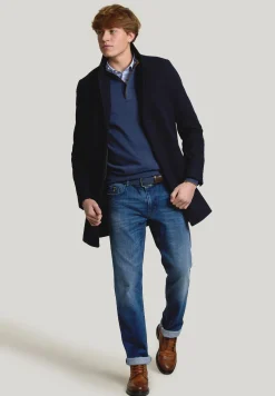 Online River Woods Custom fit wol-kasjmier trui dk denim mix -