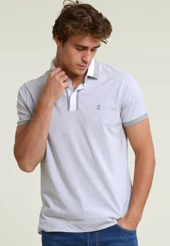 Best River Woods Custom fit zijdeachtige katoenen polo grey mix -