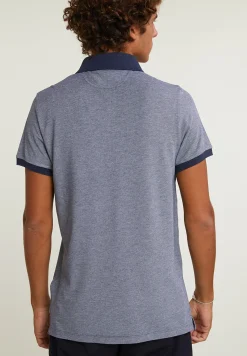 Sale River Woods Custom fit zijdeachtige katoenen stretch polo night blue mix -