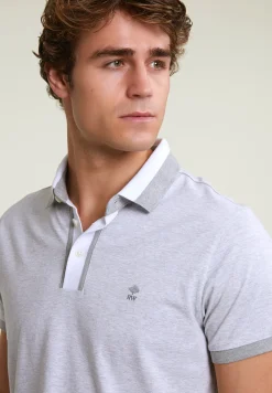 Best River Woods Custom fit zijdeachtige katoenen polo grey mix -