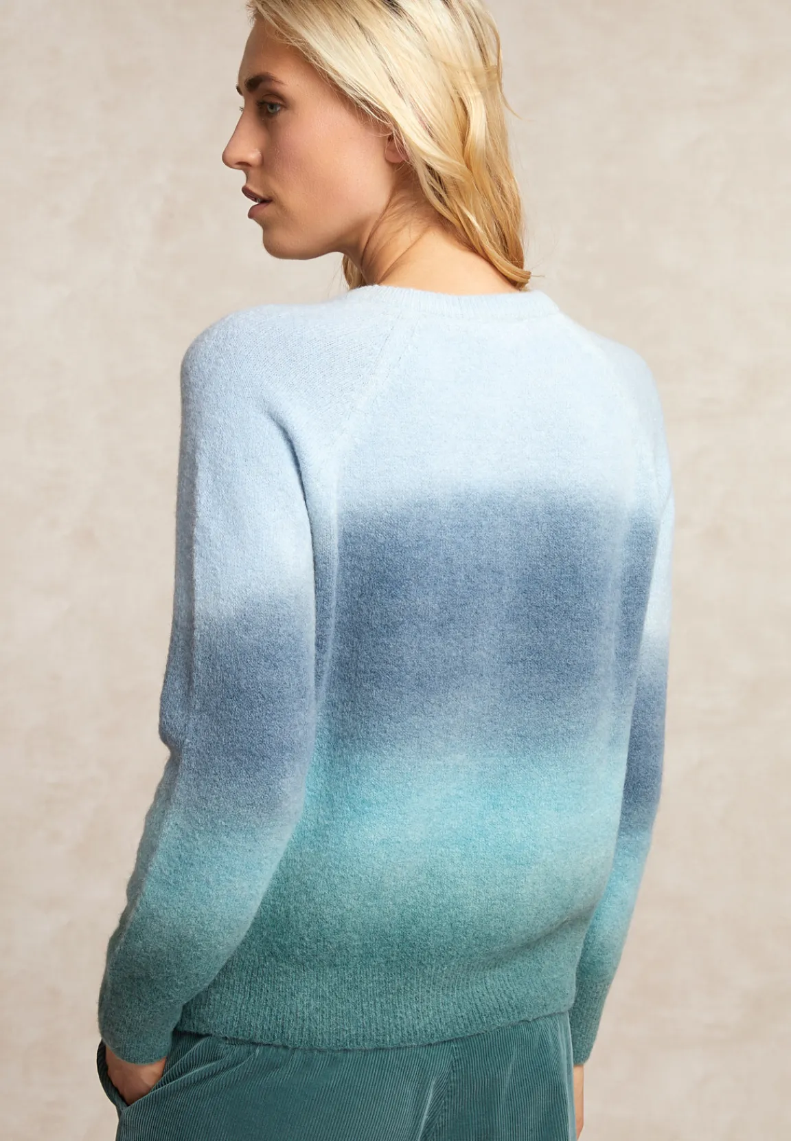 Sale River Woods Degradé trui alpaca-zuivere scheerwol blauw/grijs/groen -