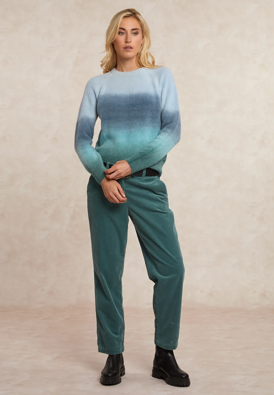 Sale River Woods Degradé trui alpaca-zuivere scheerwol blauw/grijs/groen -