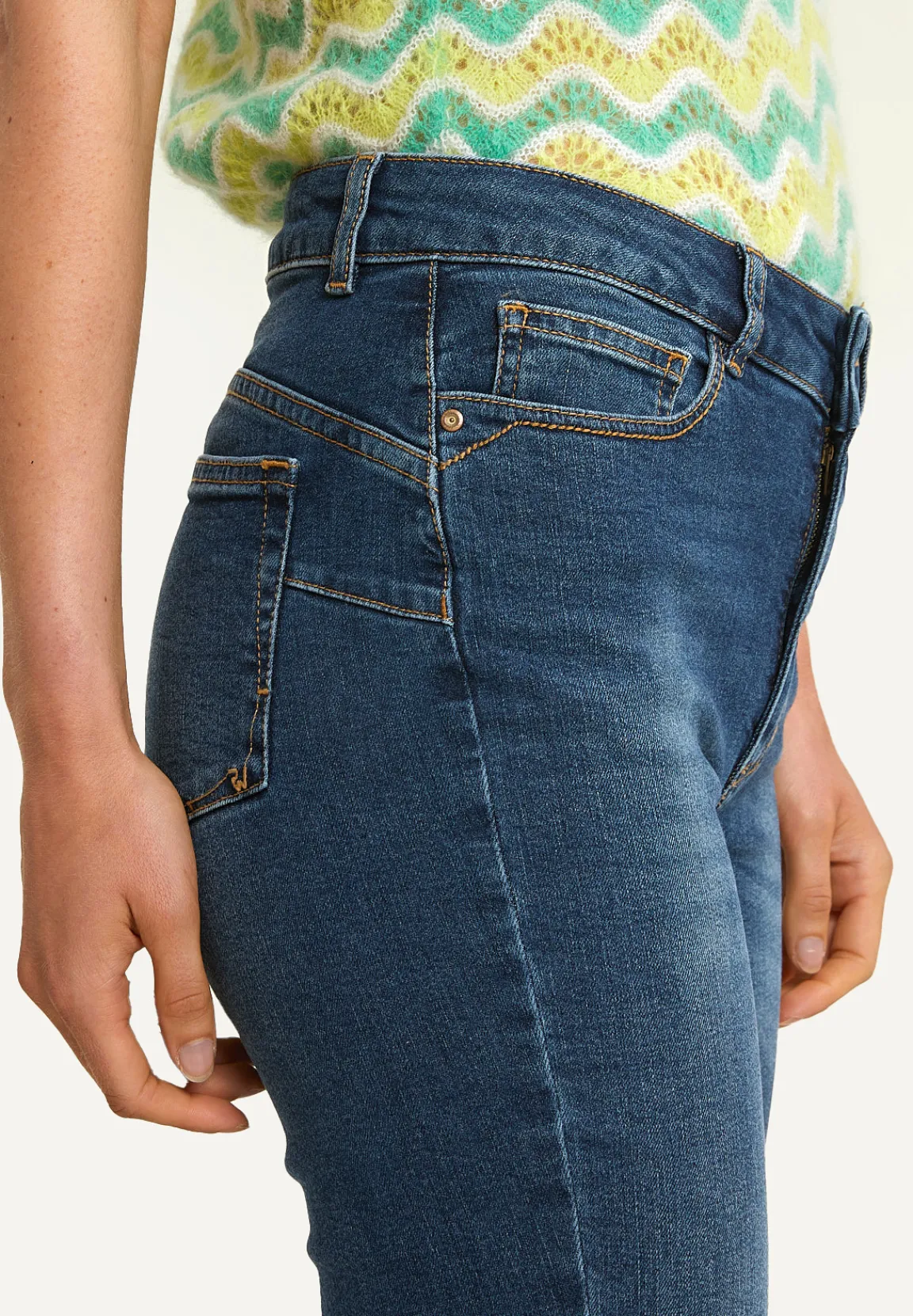 Outlet River Woods Denim cropped stretch jeansbroek -