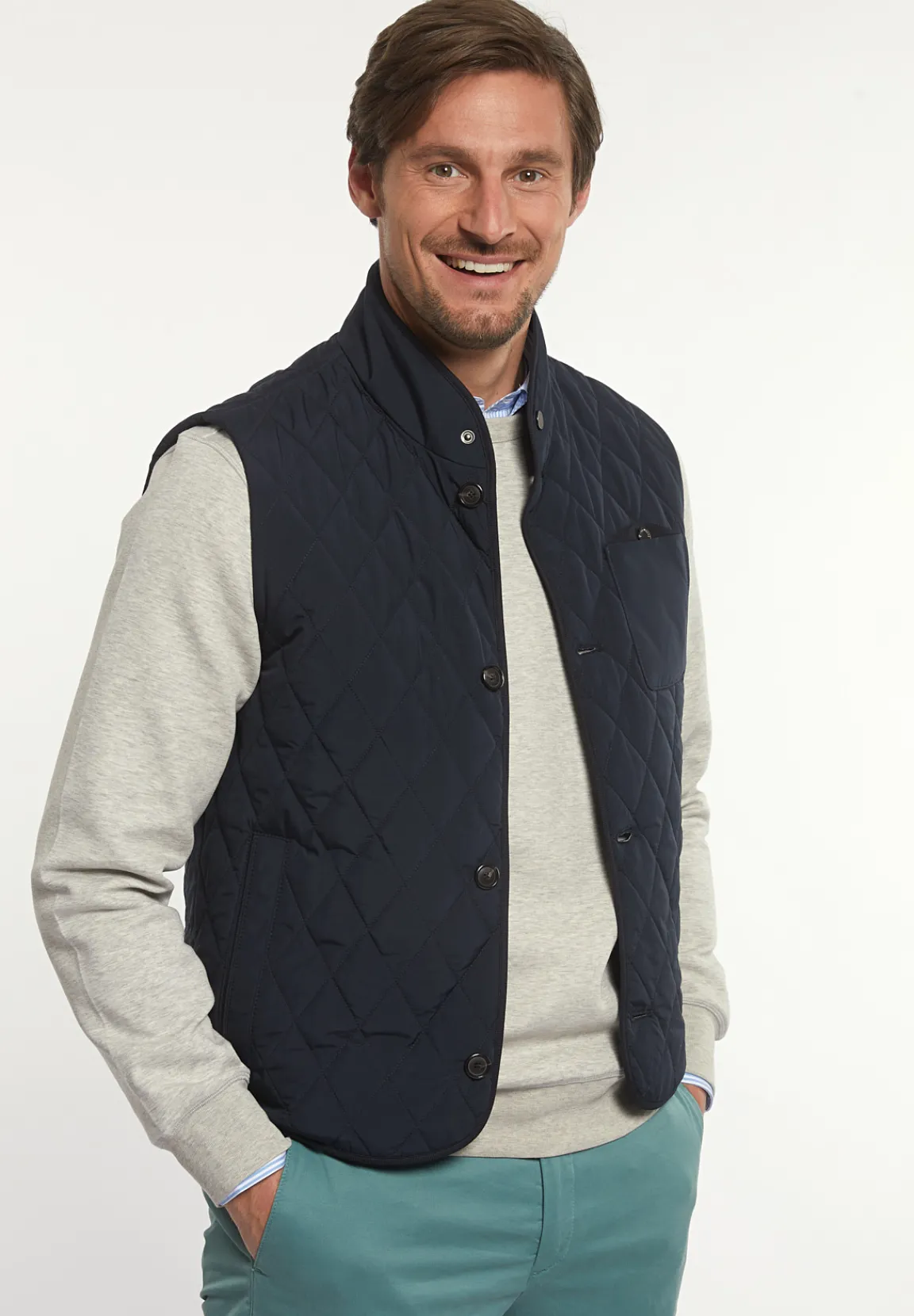 Sale River Woods Diamant gewatteerde bodywarmer navy -