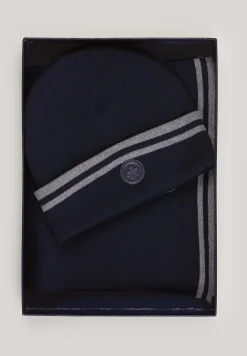 Hot River Woods Doos sjaal en muts dark navy voor jongens -