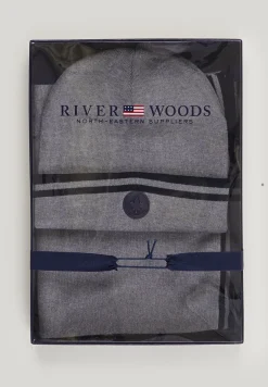 New River Woods Doos sjaal en muts dark navy voor jongens -