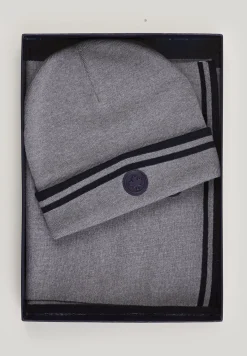 New River Woods Doos sjaal en muts dark navy voor jongens -