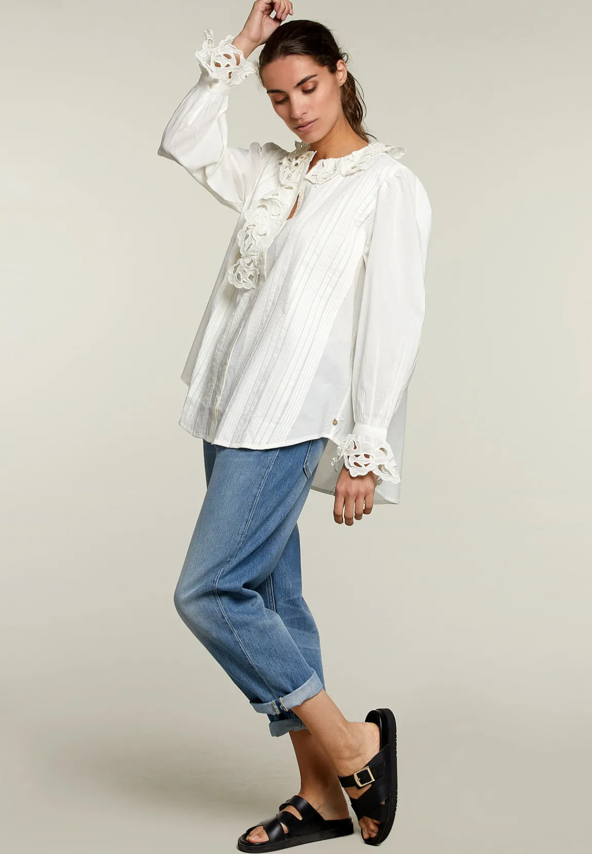 New River Woods Ecru blouse -