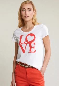 Clearance River Woods Ecru fantasie T-shirt korte mouwen -