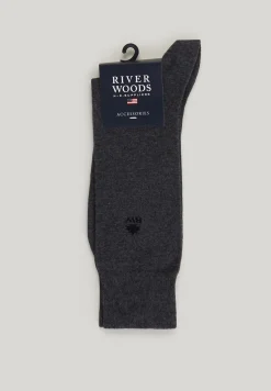 Sale River Woods Effen katoenen sokken charcoal mix -