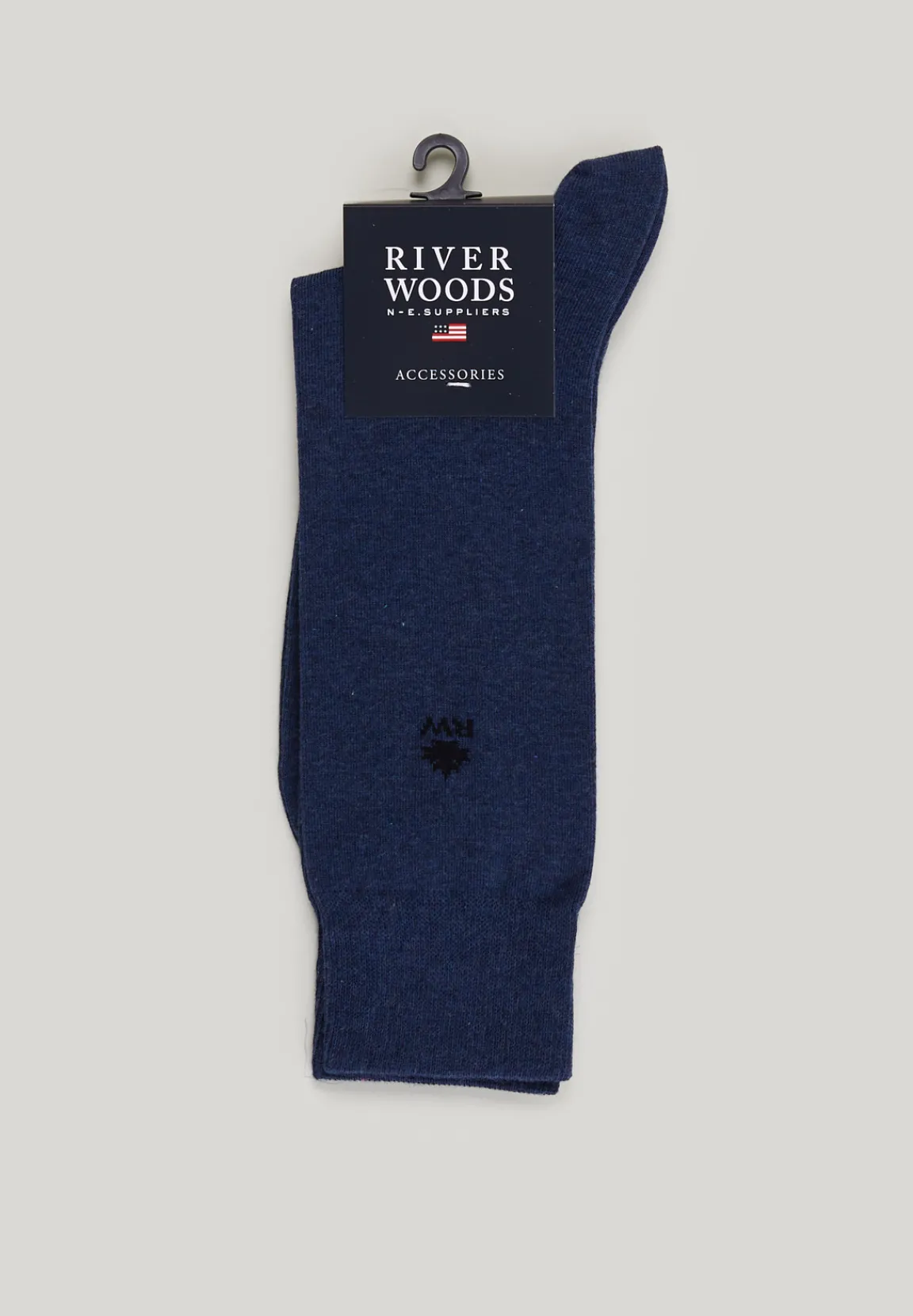 New River Woods Effen katoenen sokken steel mix -
