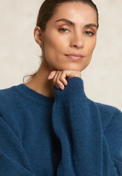Fashion River Woods Effen trui ronde hals blauw -