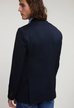 Outlet River Woods Effen zuivere scheerwol blazer blauw -
