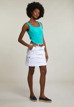 Fashion River Woods Emerald groen basic stretch topje -